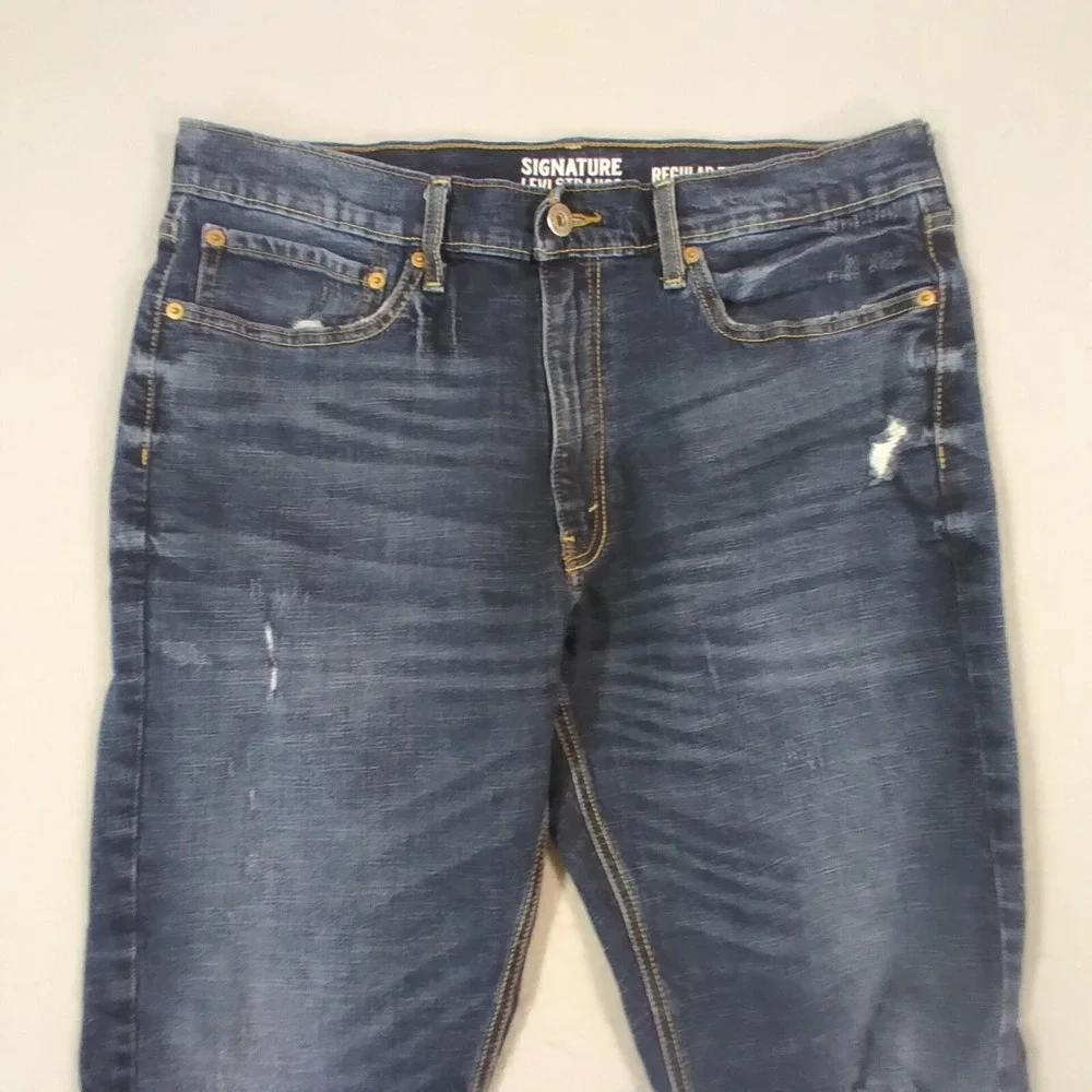 Levi's Signature jeans mens 36x30 blue Flex stretch denim pants regular straight